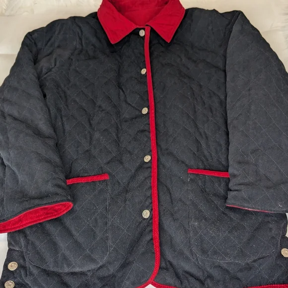 Denim&Co Reversible Quilted Corduroy Riding Jacket - Picture 12 of 14